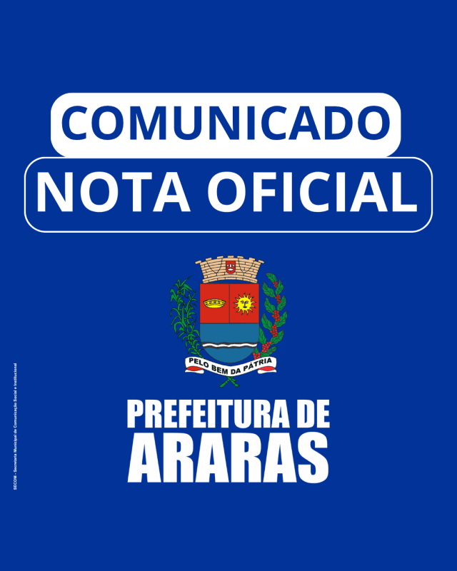 NOTA OFICIAL - Falecimento do prefeito Irineu Norival
