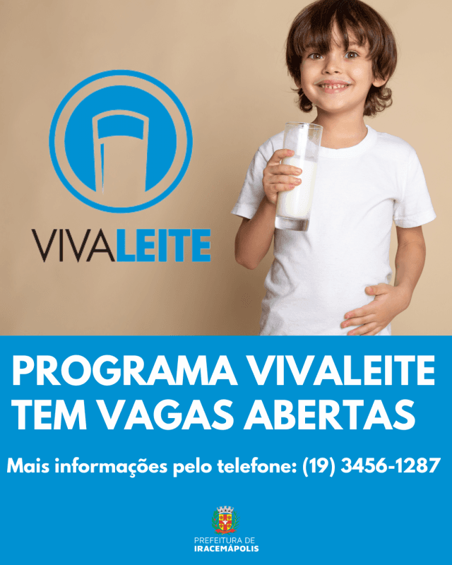 Prefeitura abre vagas para Projeto Vivaleite em Iracemápolis