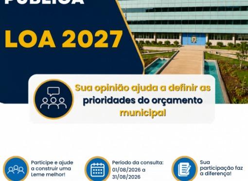 Prefeitura de Leme abre Consulta Pública da LOA 2027 e convida população a definir as prioridades do município